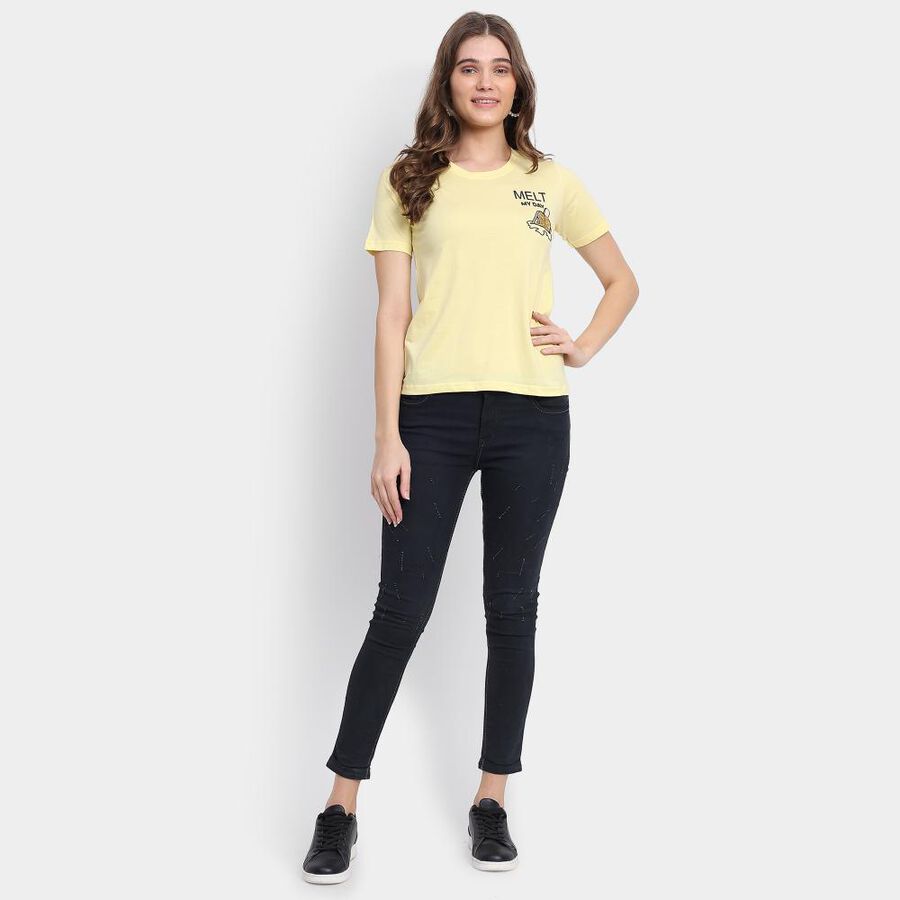 Ladies' Cotton T-Shirt, Yellow, large image number null